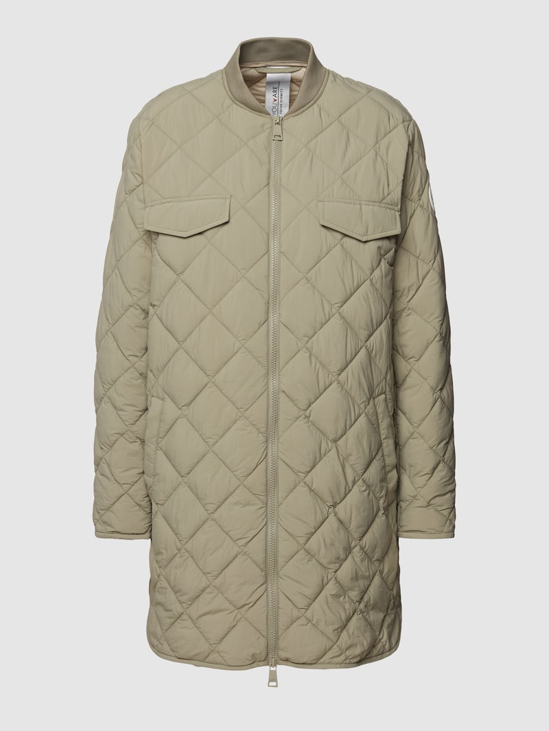 Steppjacke mit Label-Patch in khaki