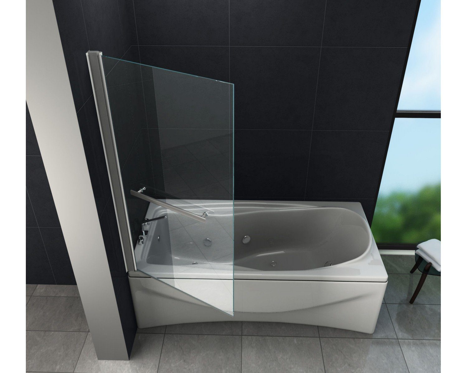 Home Systeme Badewannenaufsatz Duschwand Duschtrennwand Duschkabine Duschabtrennung Dusche Pendeltür