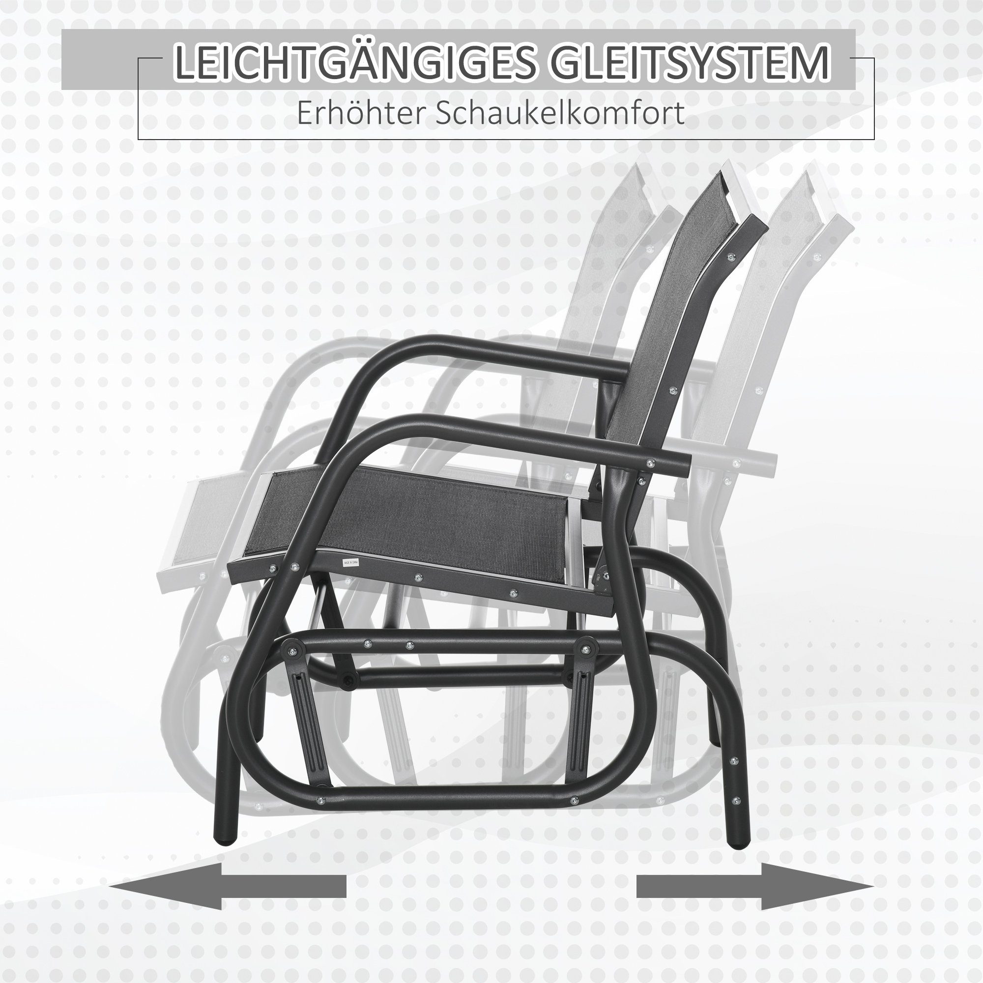 Outsunny Schaukelstuhl Gartenstuhl mit Gleitsystem