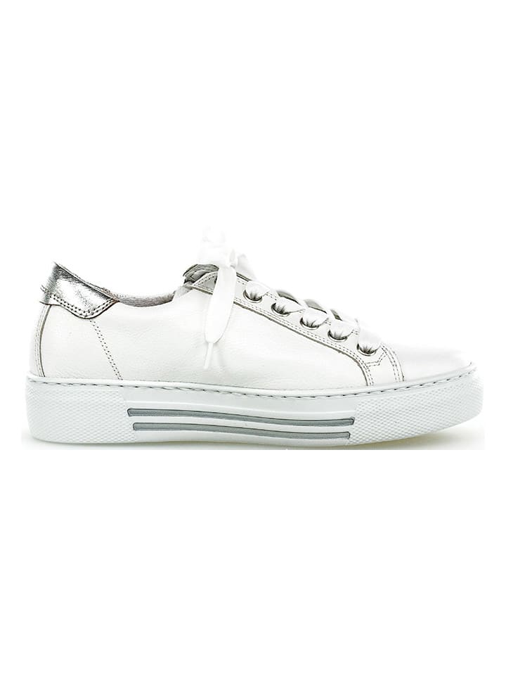 Gabor Leder-Sneakers in Weiß günstig kaufen