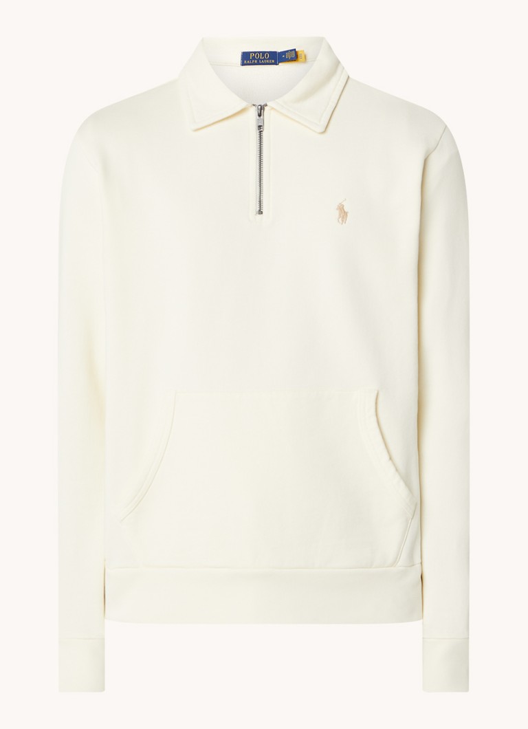 Pull Ralph Lauren en maille fine avec demi-zip et broderie logo
