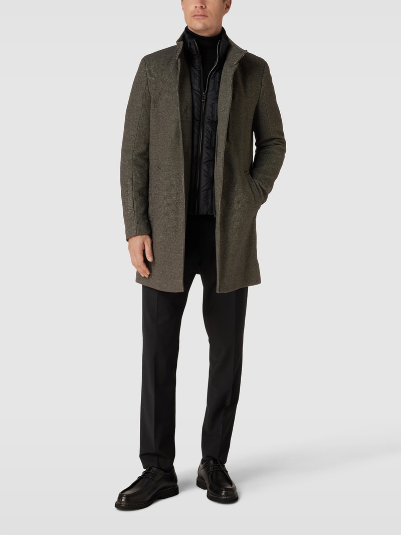 Mantel mit Stehkragen Modell 'Standup Collar' in mittelbraun