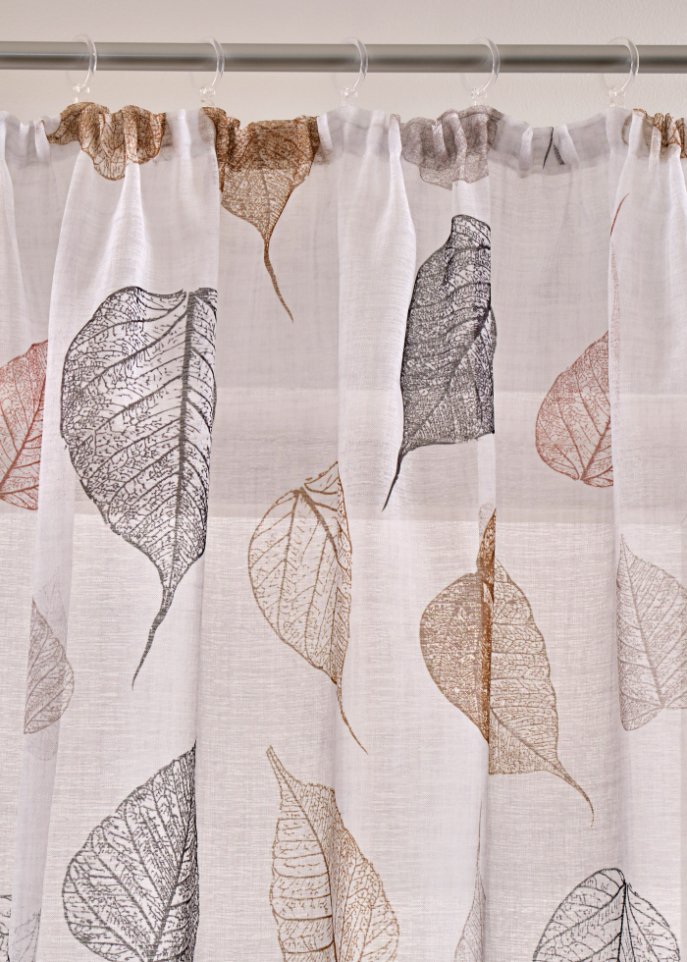 Gardine mit recyceltem Polyester mit Blätter Druck (1er Pack)