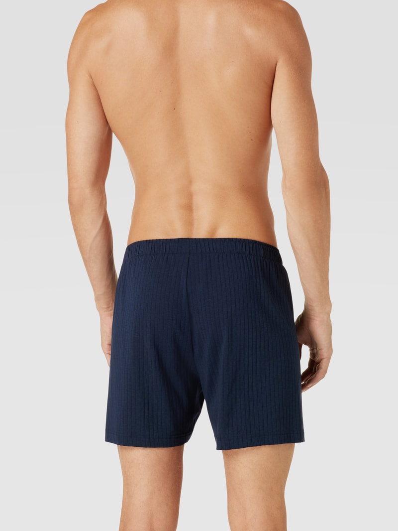 Boxershorts mit Label-Applikation in dunkelblau