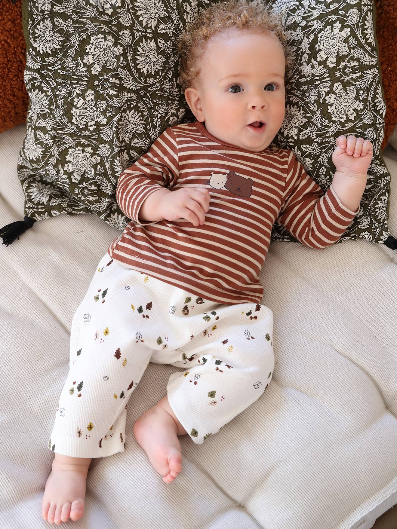 Vertbaudet 2er-Pack Baby Shirts Oeko-Tex - hellbraun