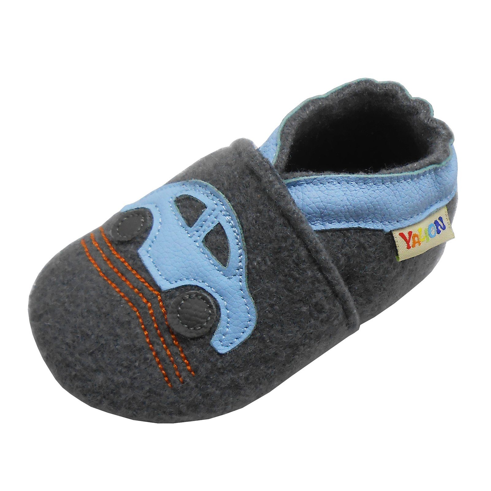 Yalion Kinder Filz Hausschuhe aus Schafwolle und Leder Hausschuh