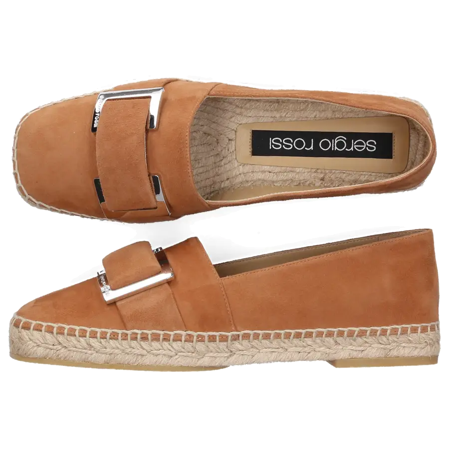 Sergio Rossi - Espadrilles SR PRINCE 010 Veloursleder Logo Metallisch beige - beige
