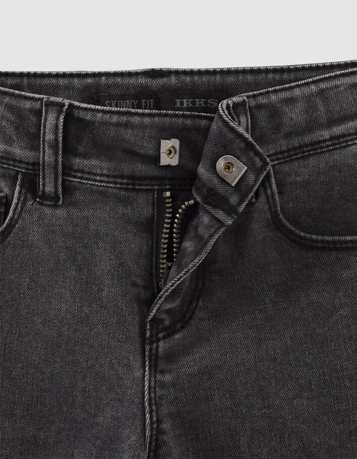 Jean SKINNY gris avec ceinture-foulard fille