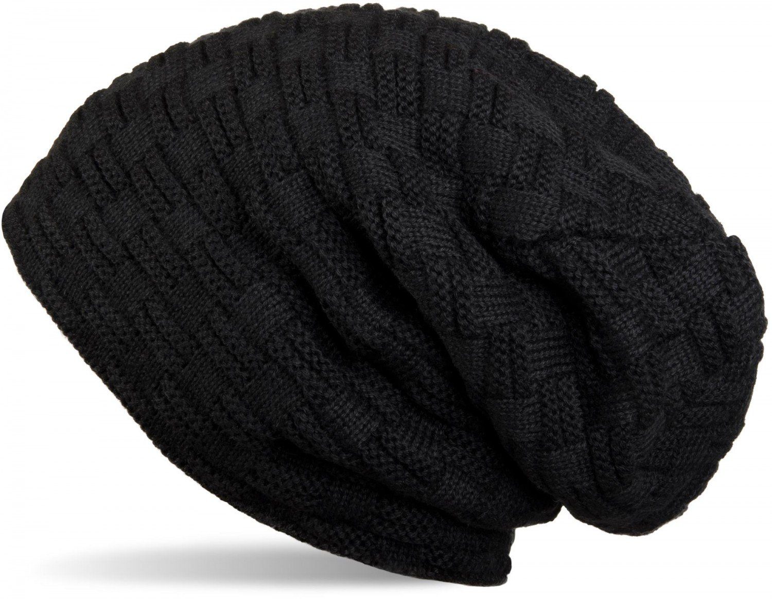 styleBREAKER Strickmütze (1-St) Feinstrick Beanie mit Flecht Muster und Teddyfleece