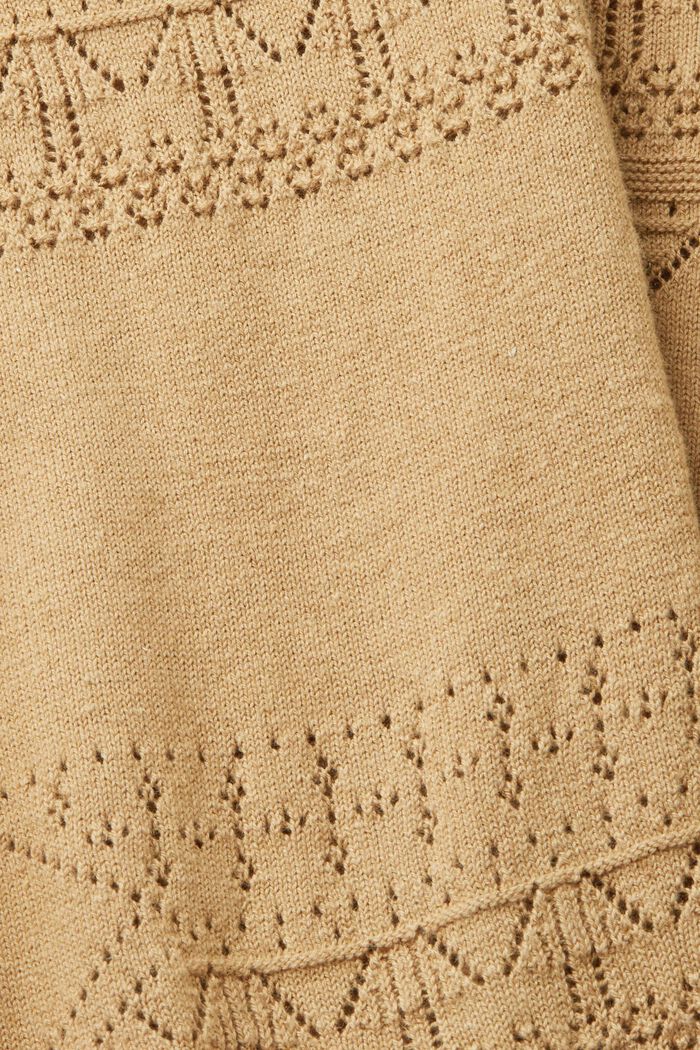 Cardigan aus Leinenmix im Pointelle-Design