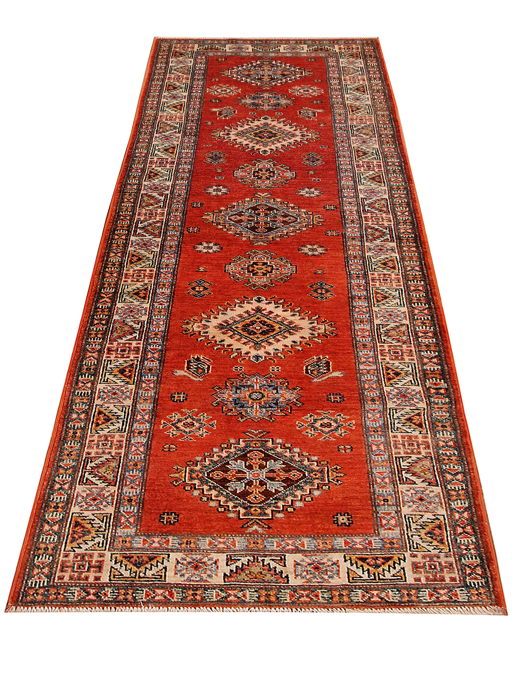 Kazak Ghazni ca. 243 x 81 cm, Unikat / Einzelstück