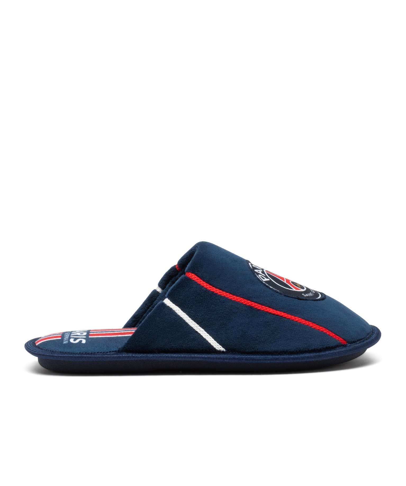 Chaussons Garçon mules plates en velours imprimés PSG bleu | GEMO