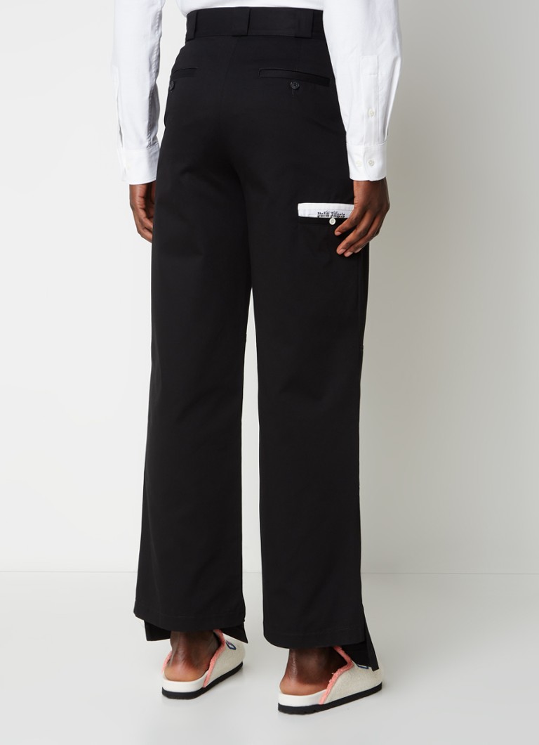 Pantaloni drepți Palm Angels, cu logo și buzunare laterale.