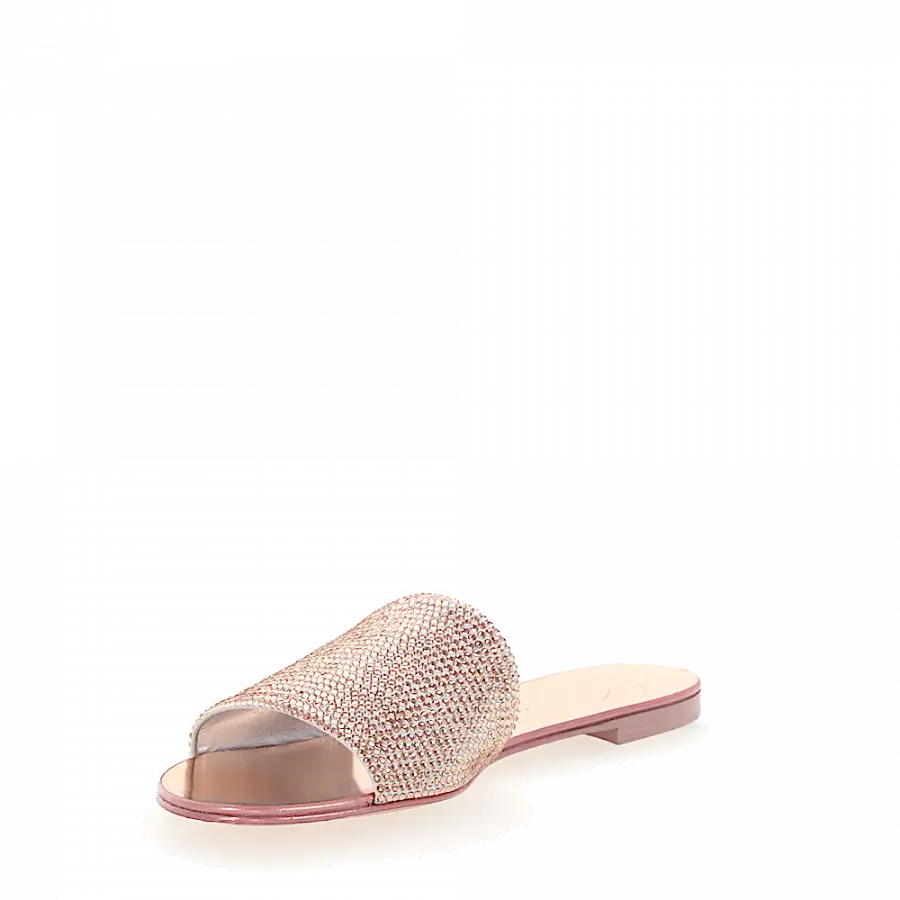 Giuseppe Zanotti - Sandalen ROLL 10 Veloursleder Strass rosé - pink