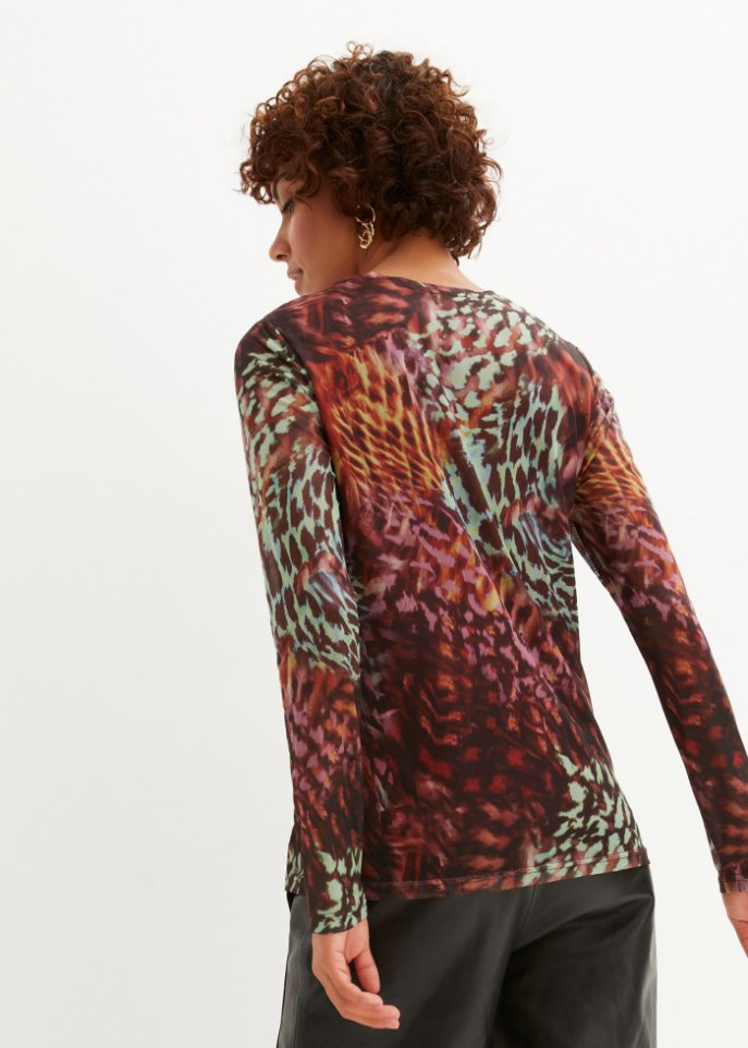Meshshirt mit Raffung