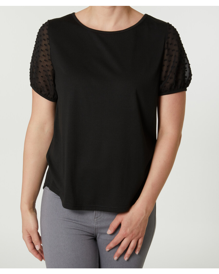 T-Shirt mit Chiffonärmeln