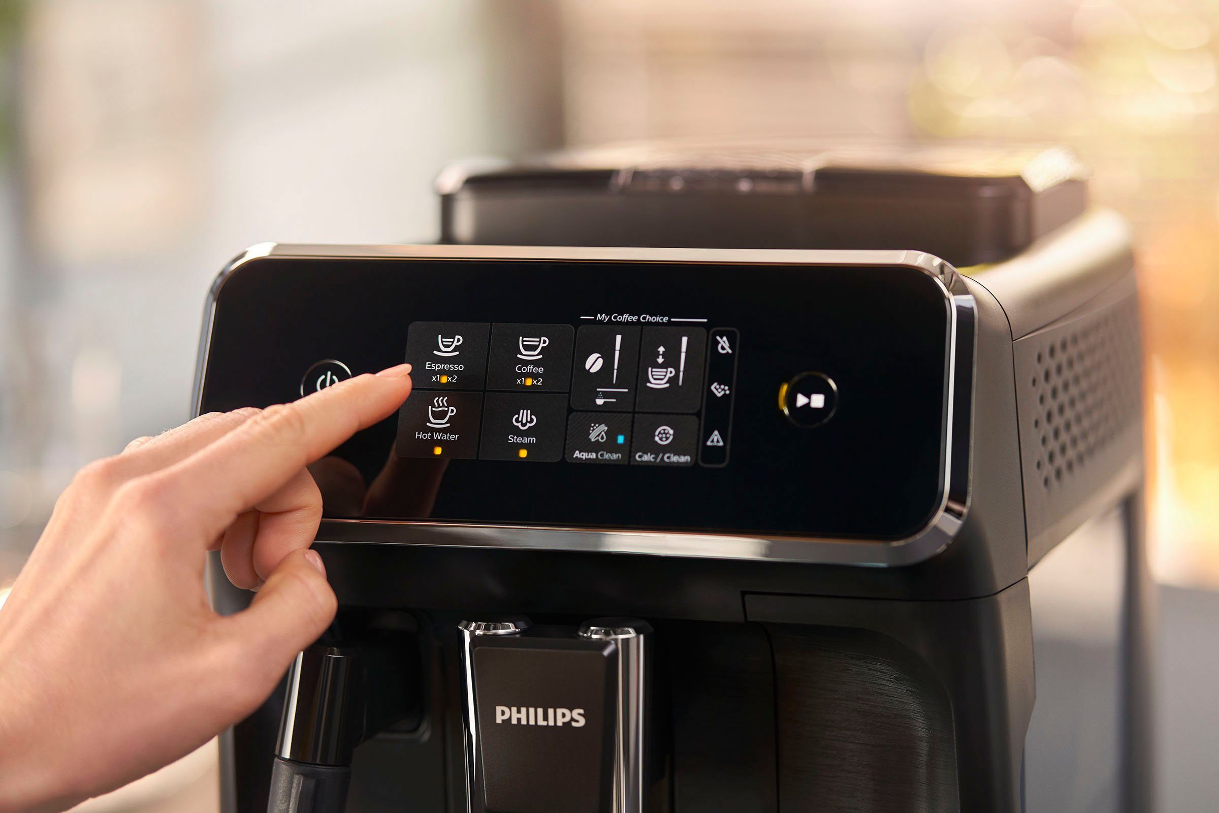 Philips Kaffeevollautomat 2200 Serie EP2220/10, für 2 Kaffeespezialitäten und anpassbarer Aromastärke, mattschwarz