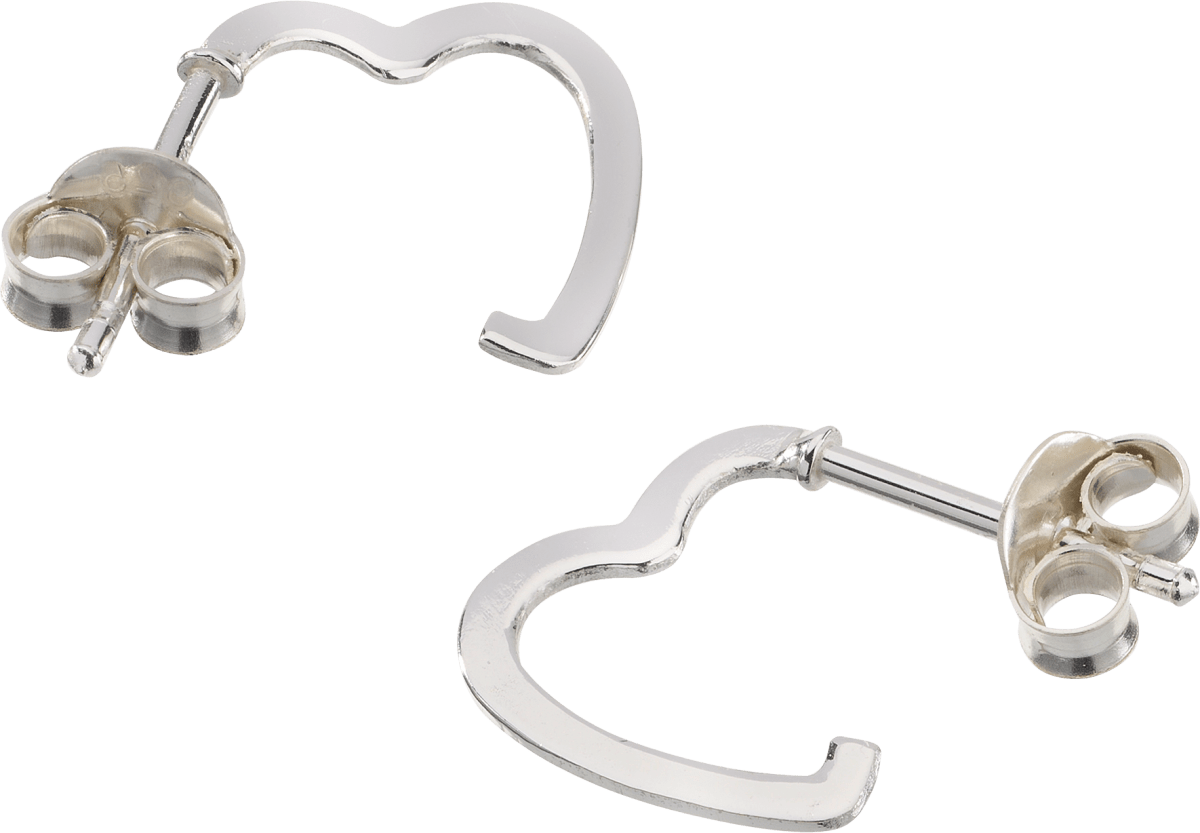 Creolen 925 Silber Herzform, 2 St