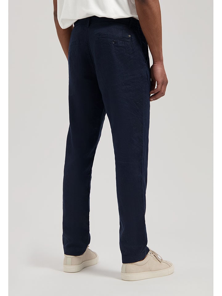 DSTREZZED Leinen-Chino in Dunkelblau günstig kaufen