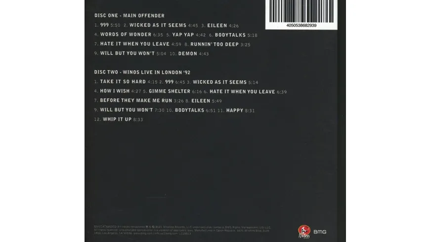 Main Offender (Remastered) (Deluxe Edition) Softbook