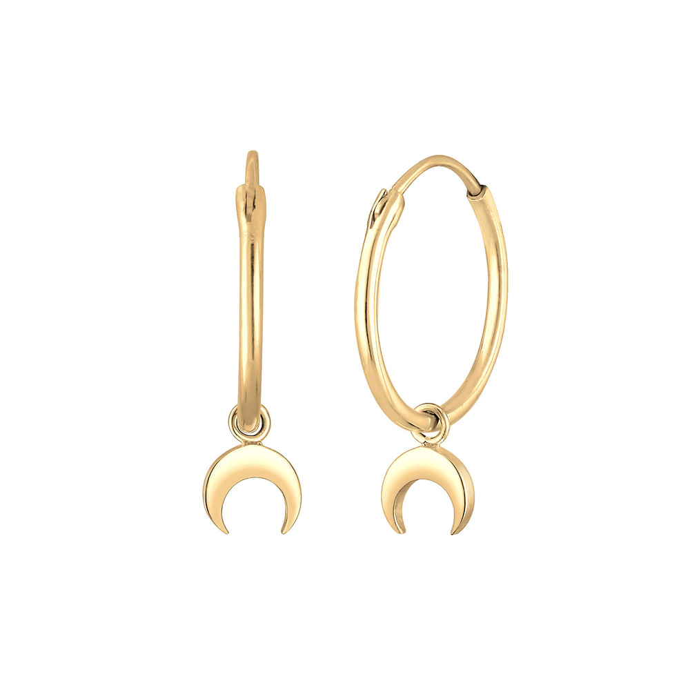 Elli Elli Boucles d'Oreilles Créole à suspendre demi-lune Luna Boucles d'oreilles