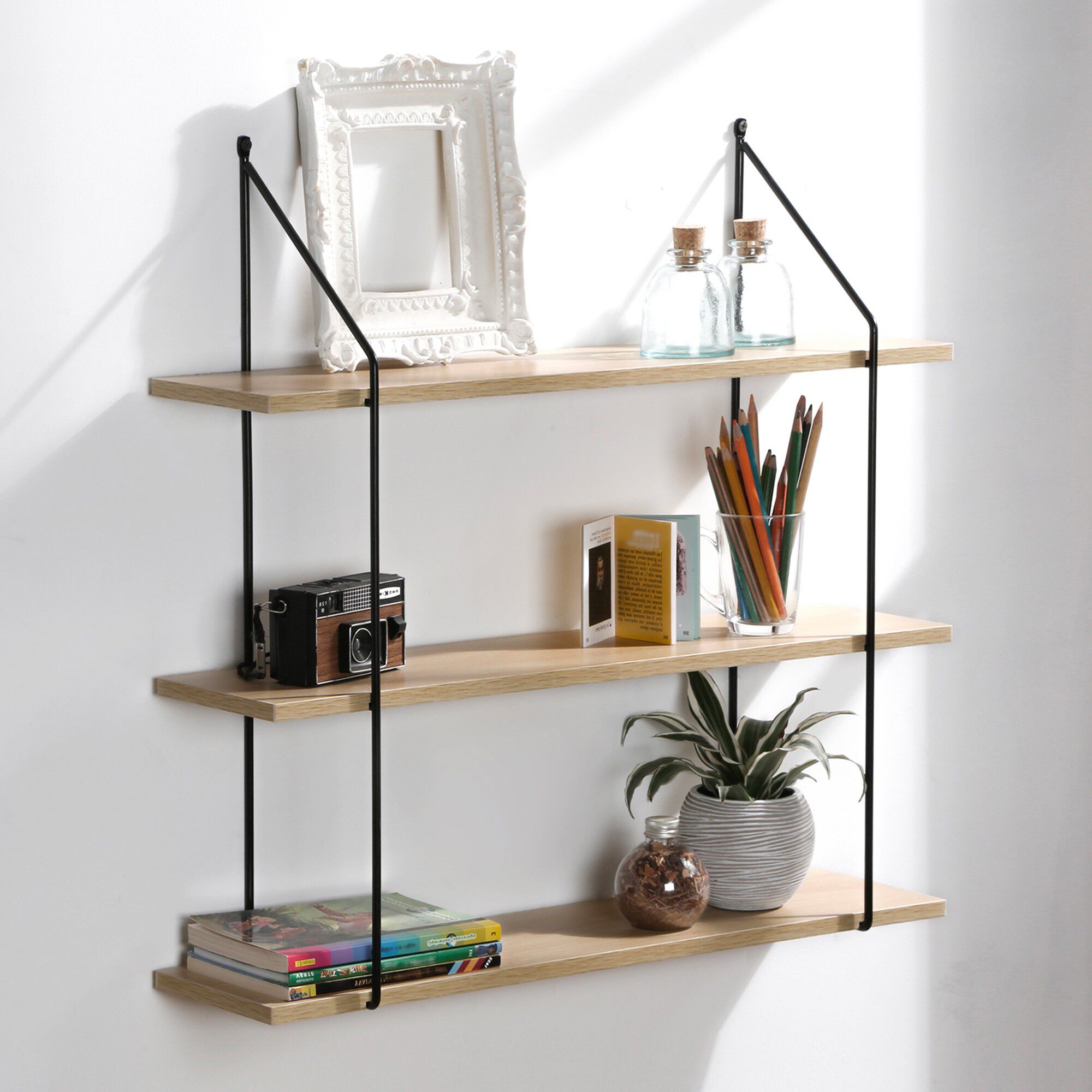 Etagère style industriel métal et bois
