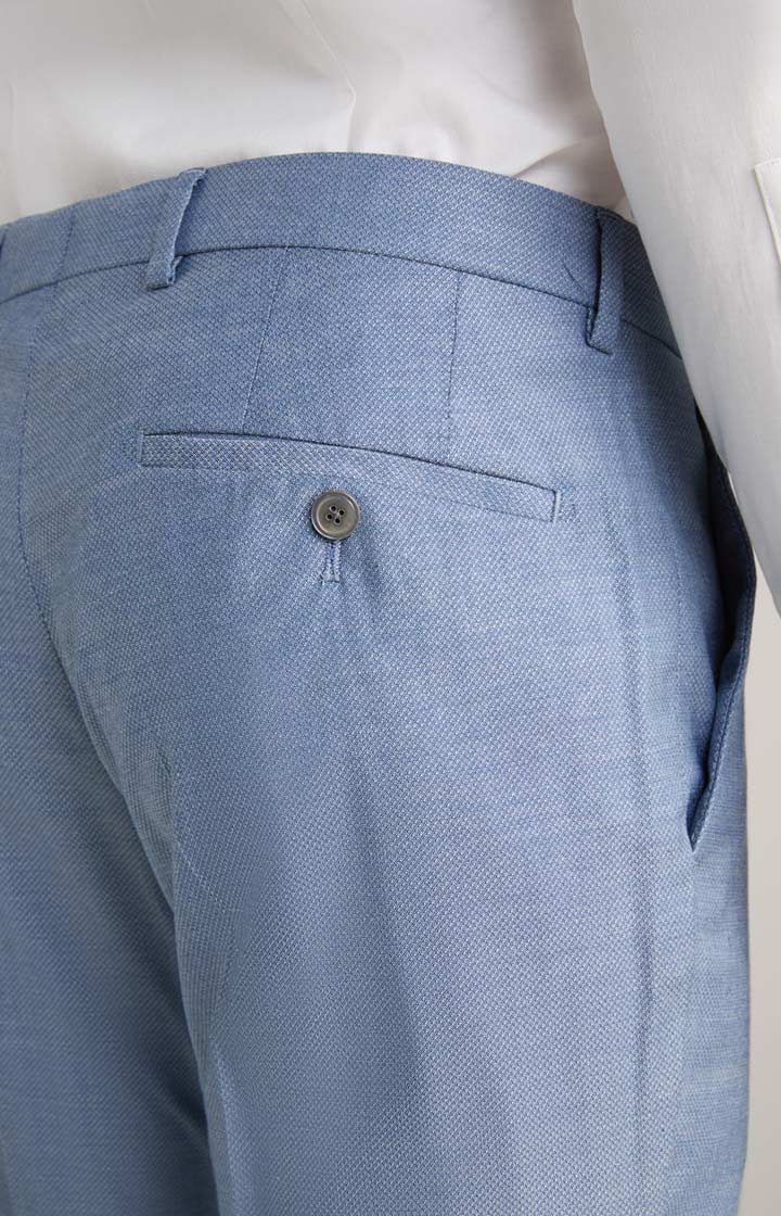 Baukasten-Hose Wedding Gun in Hellblau strukturiert