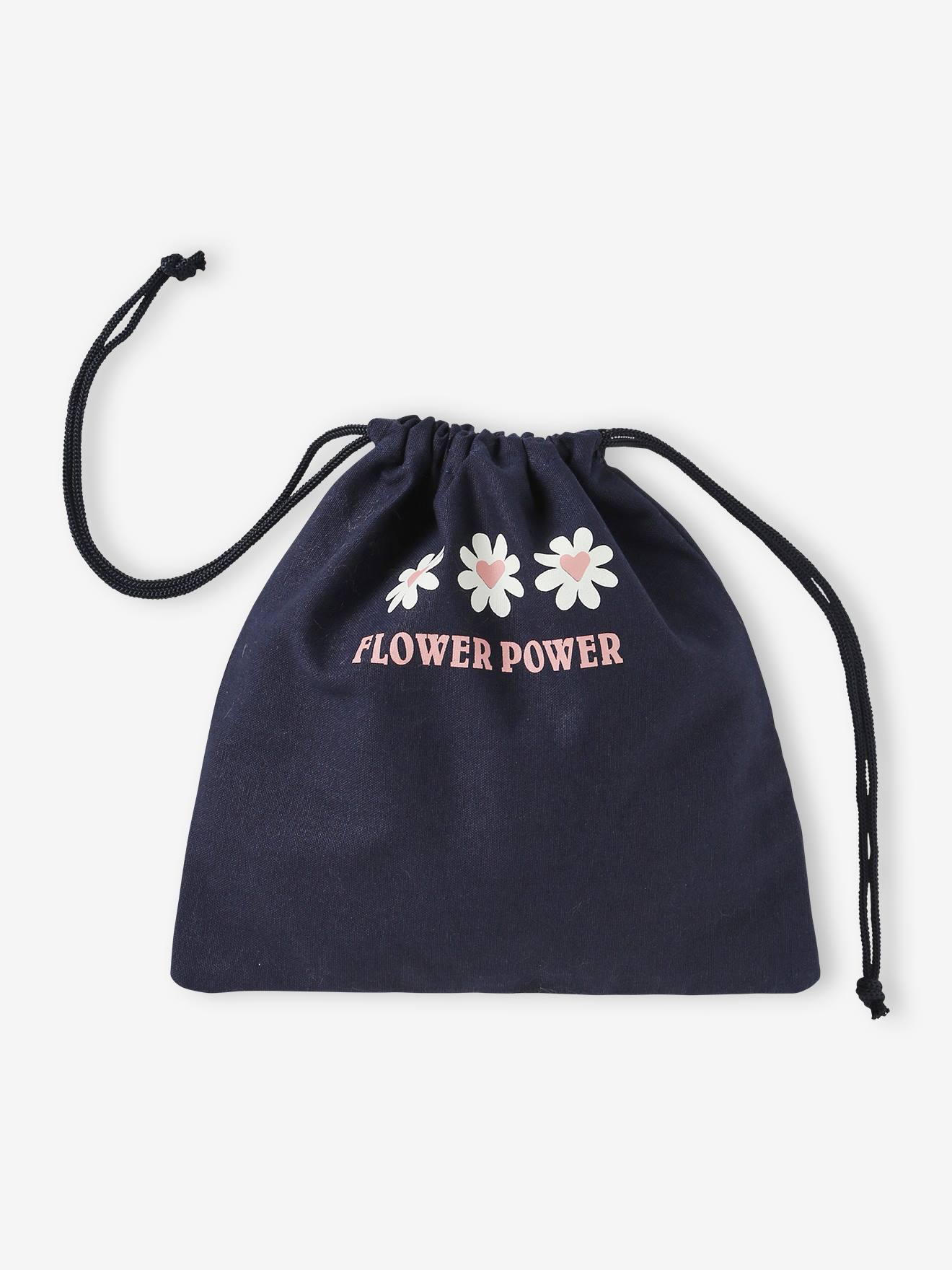 Vertbaudet Mädchen Stoffbeutel FLOWER POWER - nachtblau