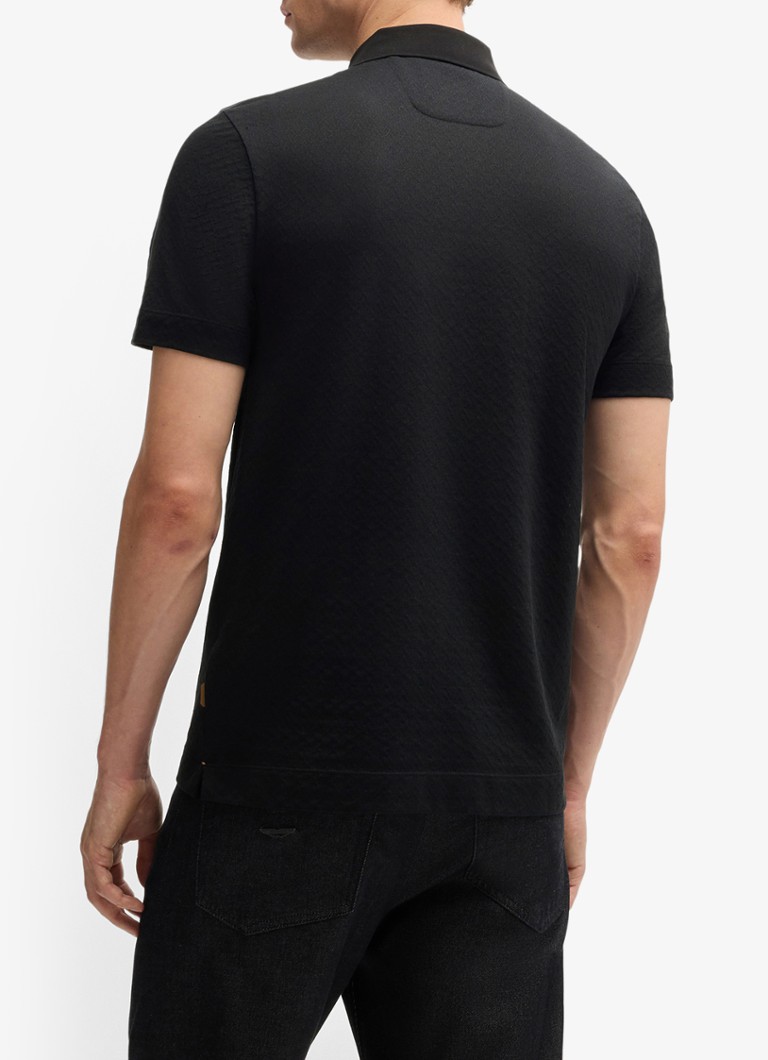 Polo HUGO BOSS BOSS x ASTON MARTIN de corte regular em mistura de seda com estampa jacquard.