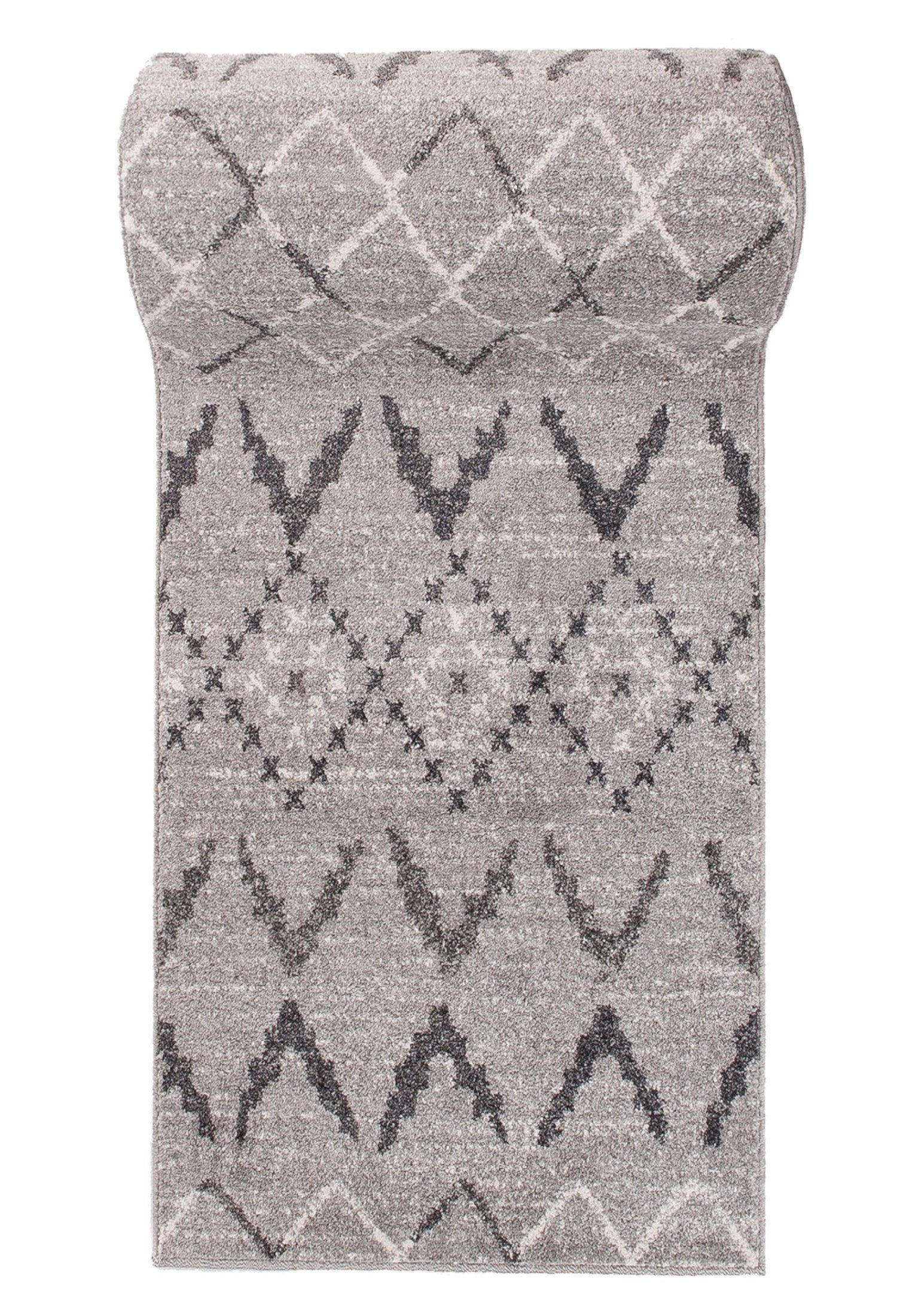 Läufer Läufer Flurläufer Modern für Vorzimmer, Küche - Grau, Mazovia, 100 x 100 cm, Kurzflor, Meterware, Höhe 10 mm, Kurzflor - niedrige Florhöhe