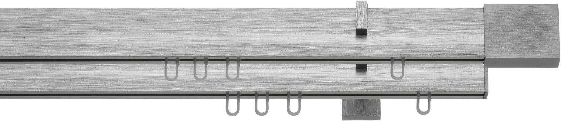 Gardinenstange Inline, indeko, 2-läufig, Fixmaß, verschraubt, Aluminium, Innenlauf Komplett-Set inkl. Gleitern und Montagematerial