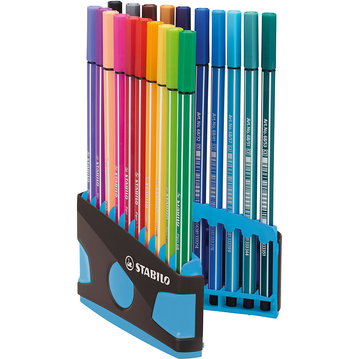 Premium-Filzstifte Pen 68, 20 Farben im Color Parade Tischset blau