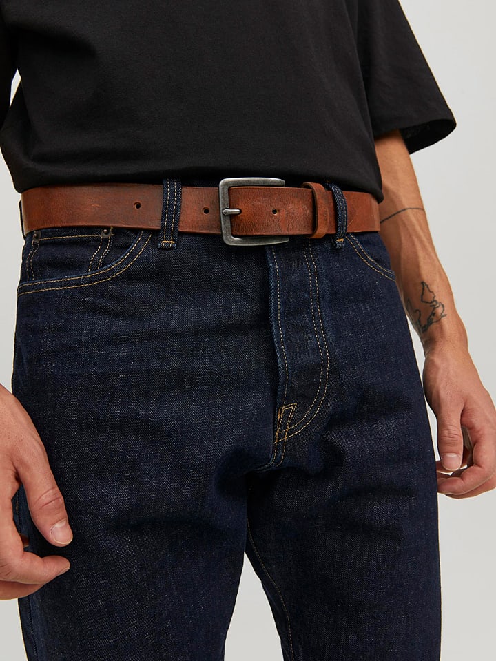 Jack & Jones Leder-Gürtel in Braun günstig kaufen
