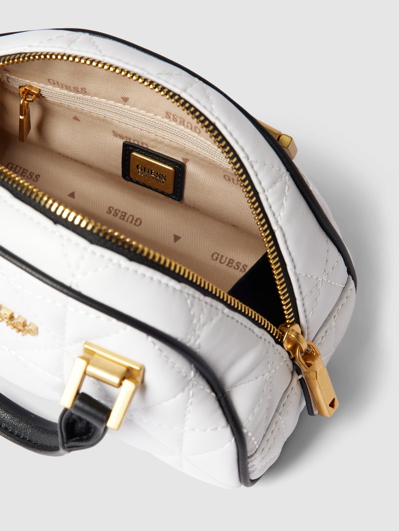 Bowling Bag mit Label-Details Modell 'MILDRED' in weiß