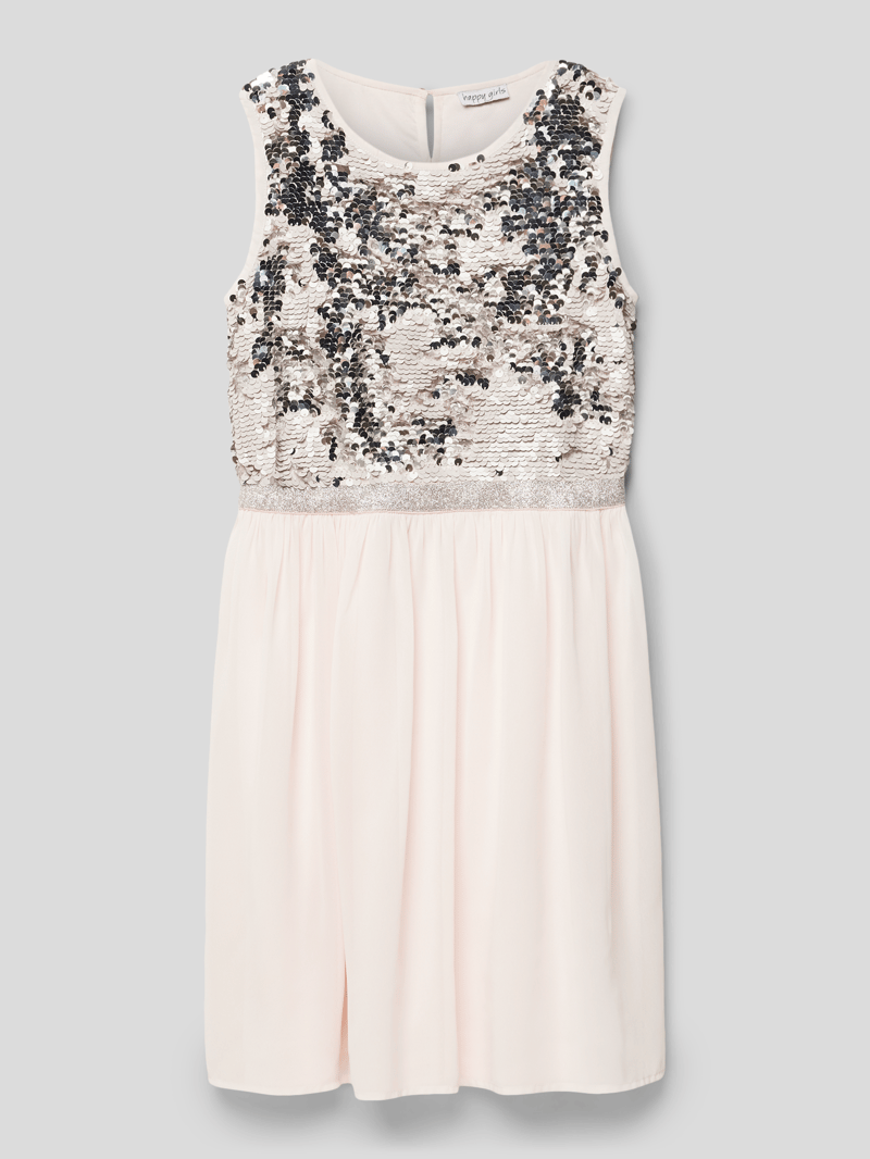 Kleid mit Wendepailletten in apricot