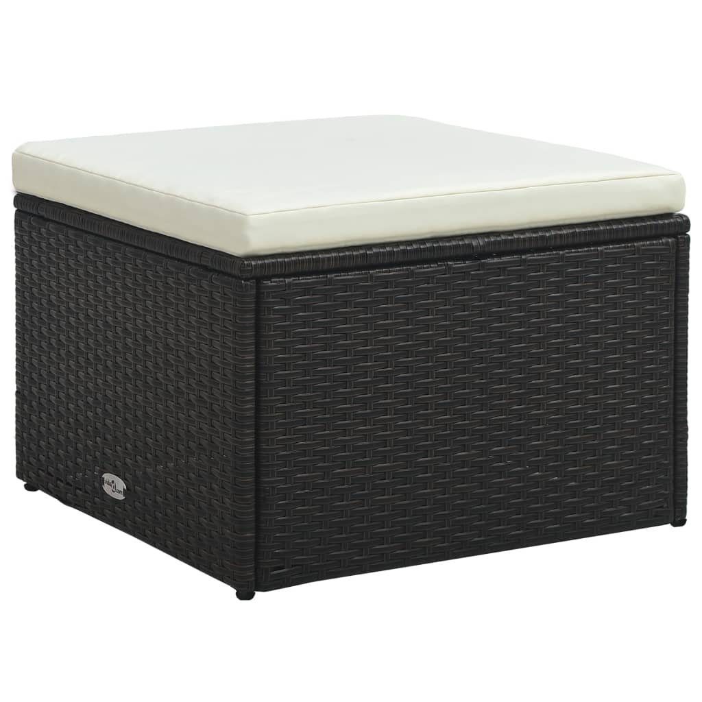 vidaXL Loungesofa 4-tlg. Garten-Lounge-Set mit Auflagen Poly Rattan Braun, 1 Teile