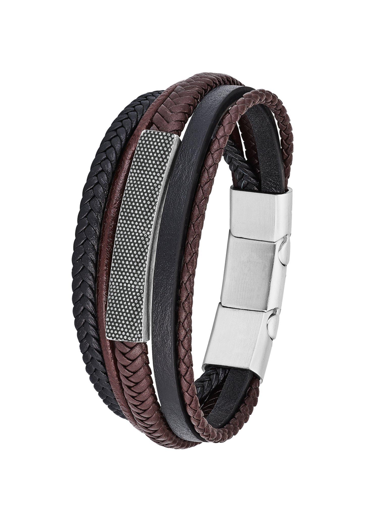 Armband aus Leder und Edelstahl  272.908.6412.4259-99B0