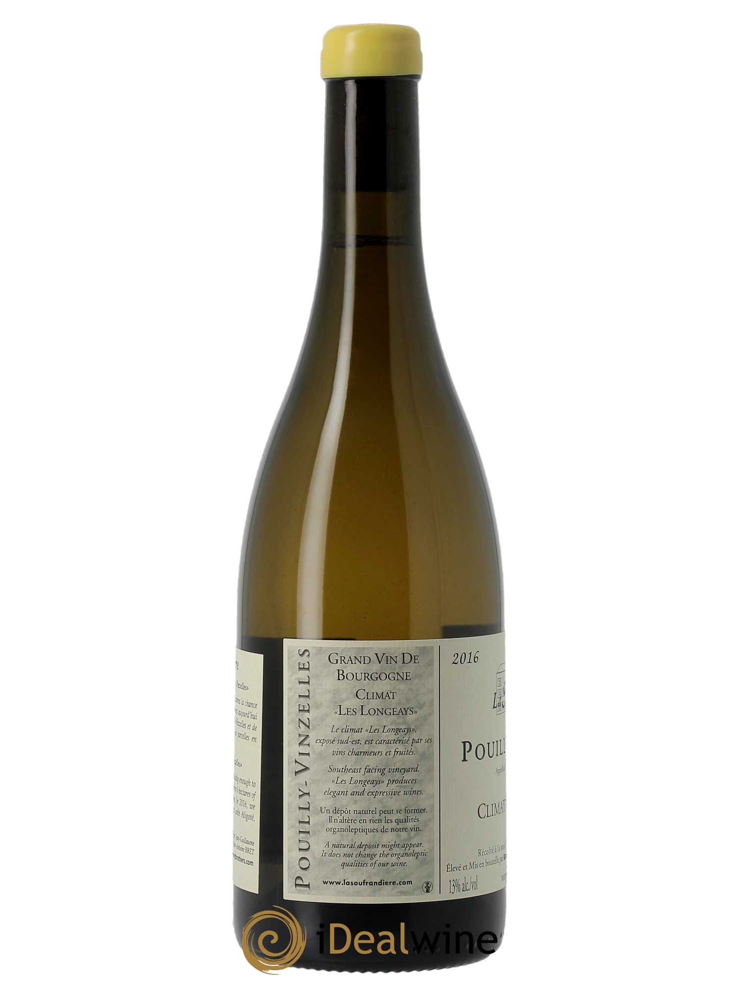 Pouilly-Vinzelles Les Longeays La Soufrandière - Bret Brothers  2016 - Lot de 1 Bouteille