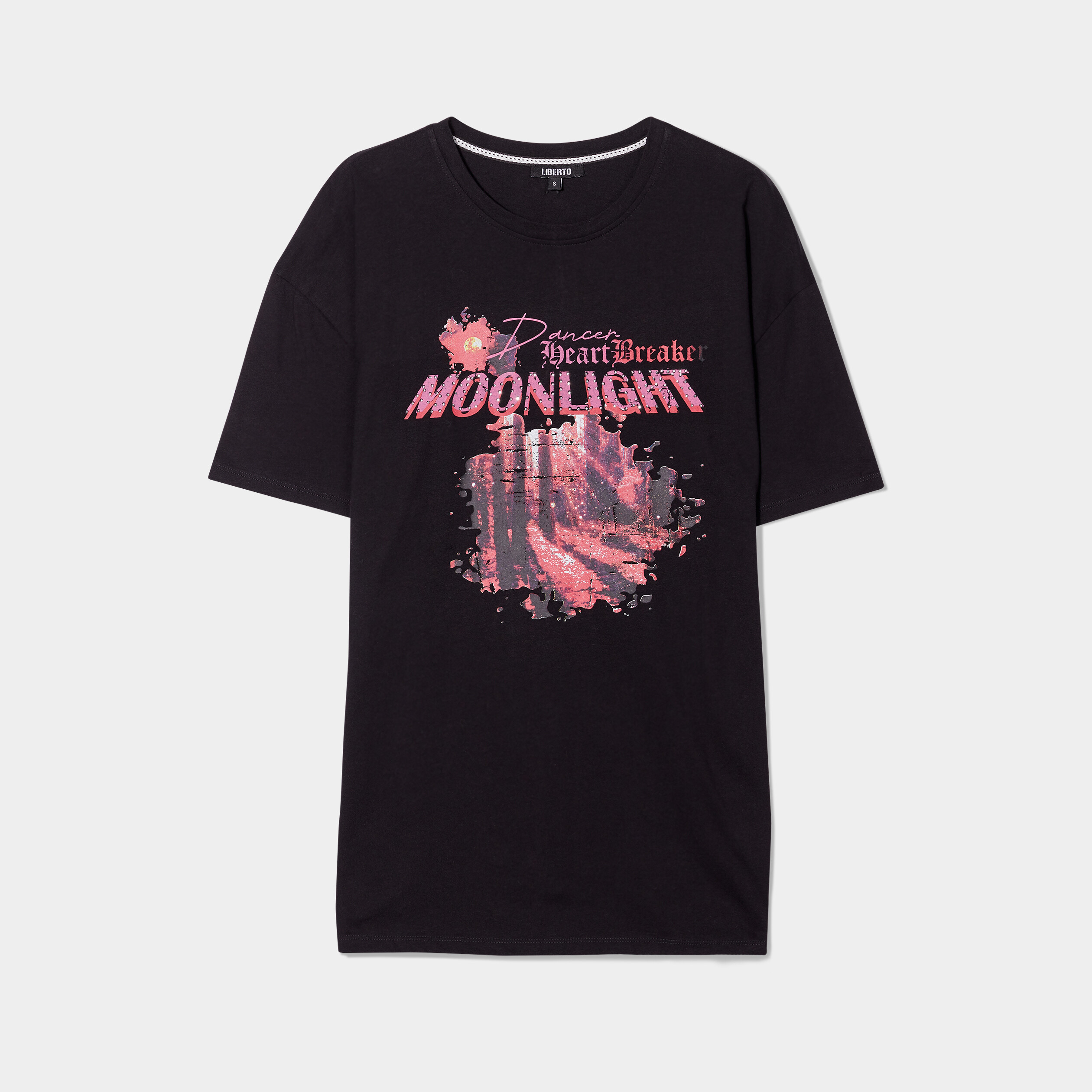 T-shirt à strass manches courtes Liberto noir femme | La Halle