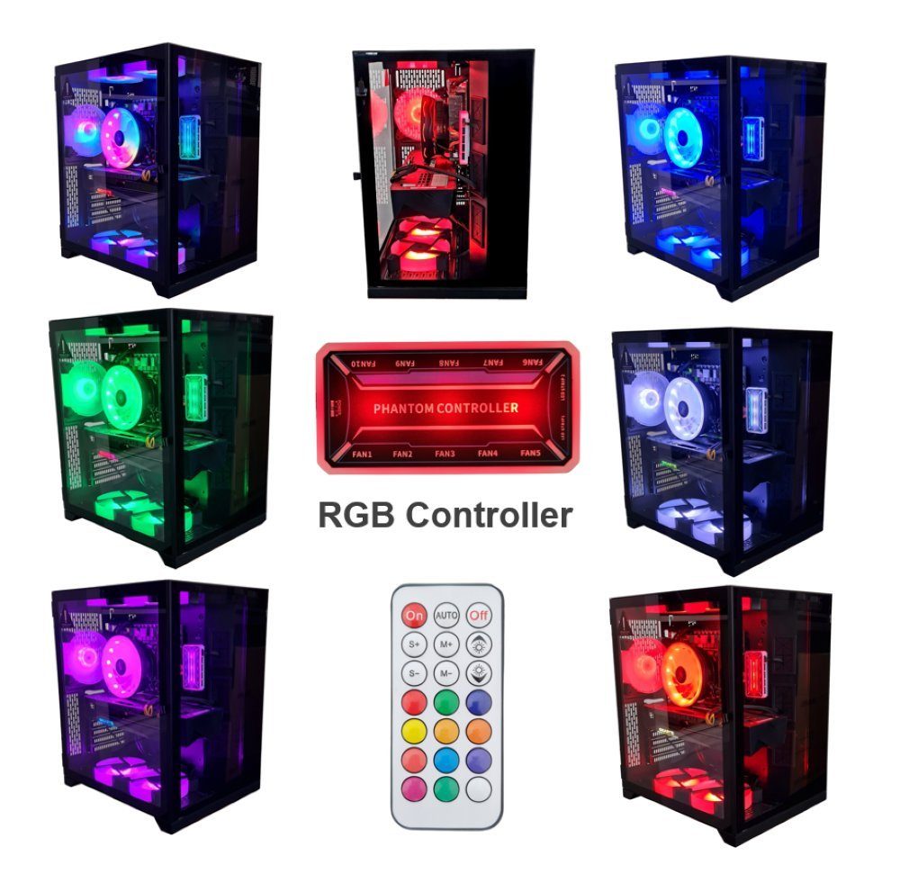Inter-Tech Gaming PC Diorama 64GB Ram Intel 10 Kerner NVIDIA SSD HDD Windows 11 Gaming-PC (Intel Xeon E5 2680v2, NVIDIA GTX 750, 16GB RAM 240GB SSD ohne HDD GB RAM, Luftkühlung, RGB Lüfter mit Controller, 700W Netzteil)
