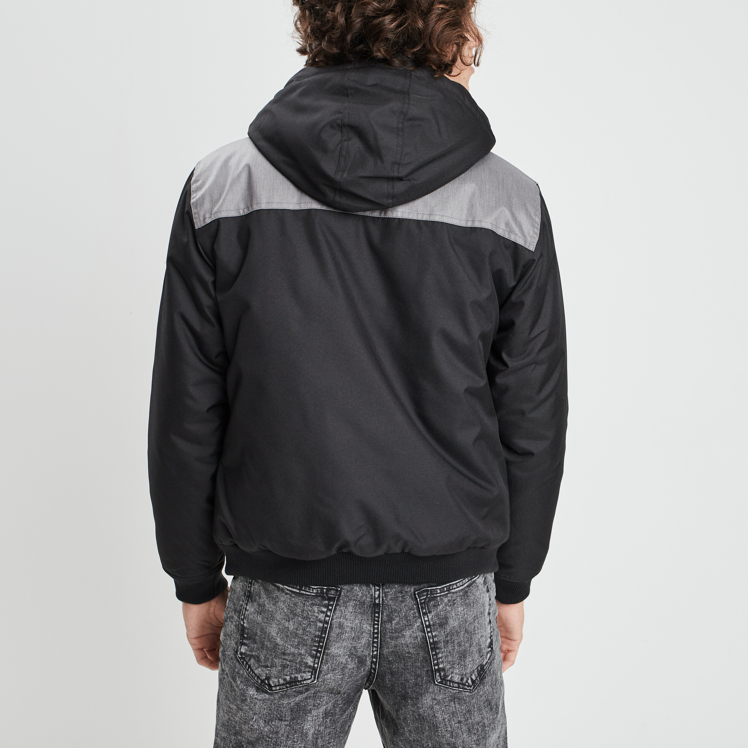 Blouson droit à capuche noir garçon | La Halle