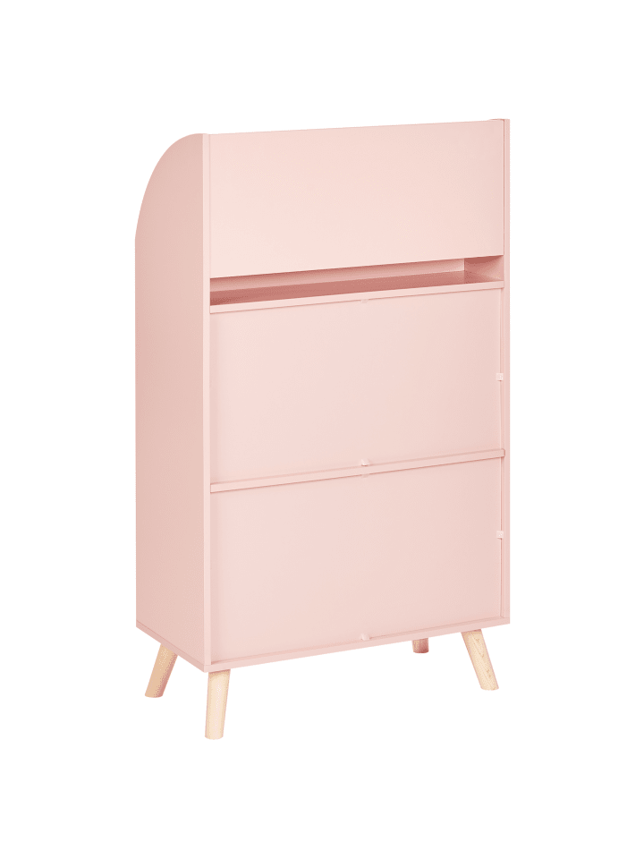 Beliani Bücherregal LILOET in Rosa/Heller Holzfarbton - (W) 60 x (H) 102 x (L) 30 cm günstig kaufen onesize