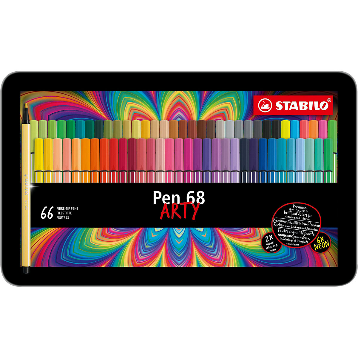 Premium-Filzstifte Pen 68 ARTY, 65 Farben im Metalletui