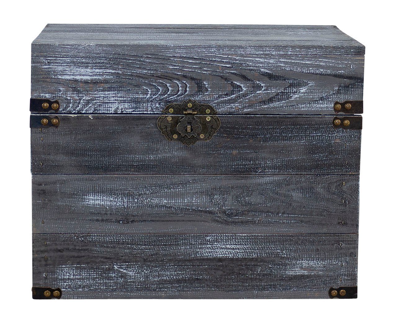 Kistenkolli Altes Land Allzweckkiste Holztruhe Elsa schwarz shabby Schatztruhe Holzkiste mit Deckel Aufbewa