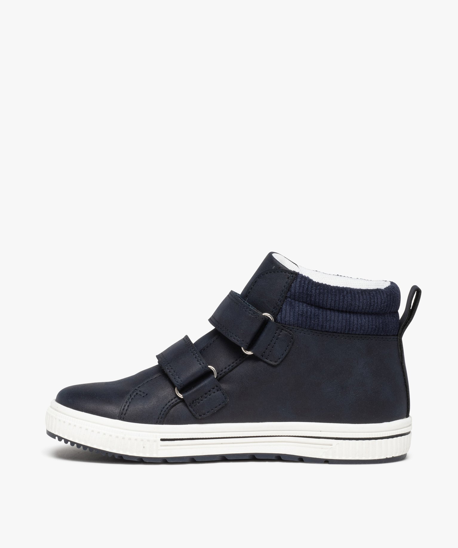 Baskets Garçon mid-cut bicolores avec col en velours marine | GEMO