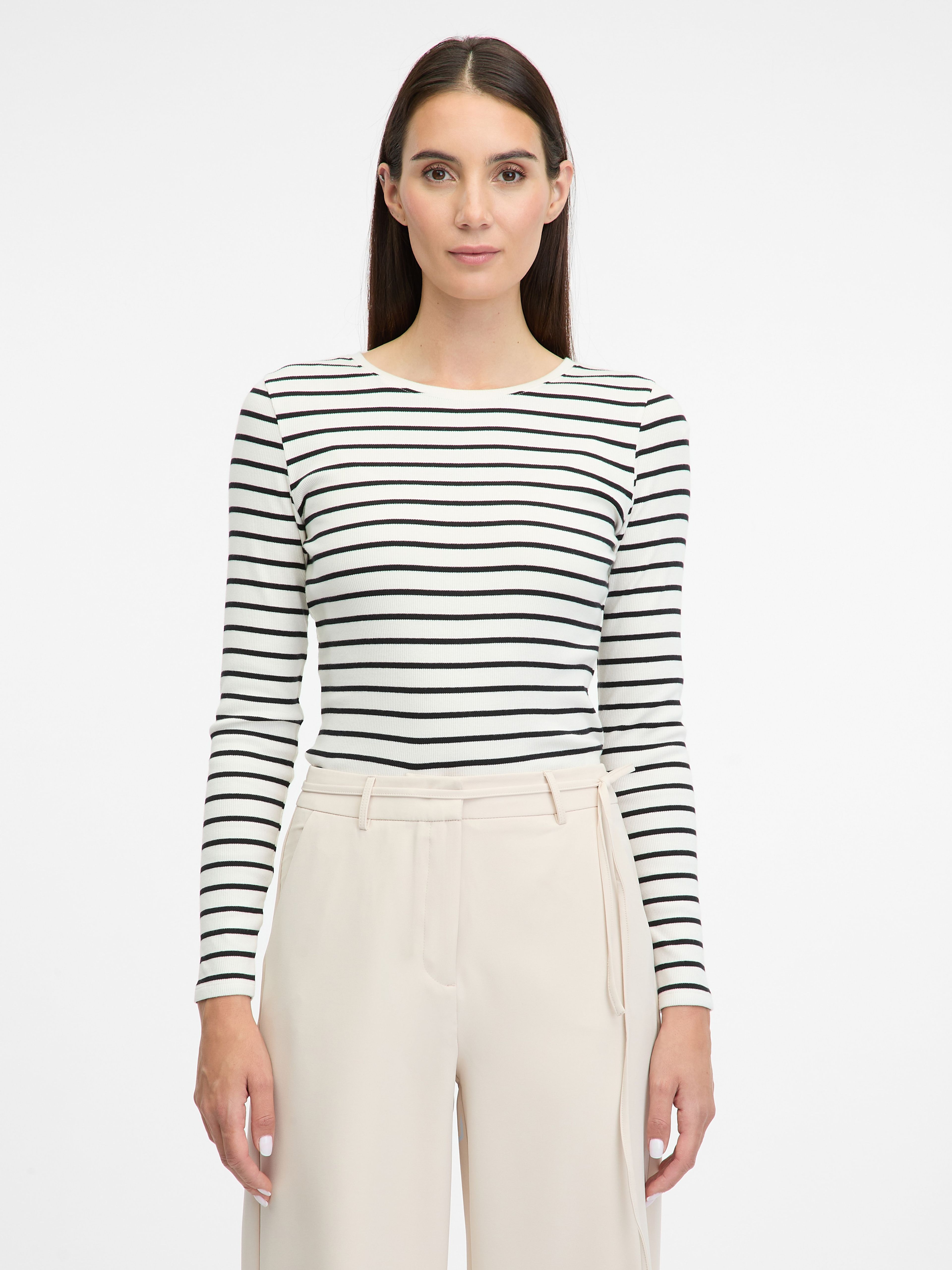 Cremefarbenes Damen-Langarm-T-Shirt ORSAY