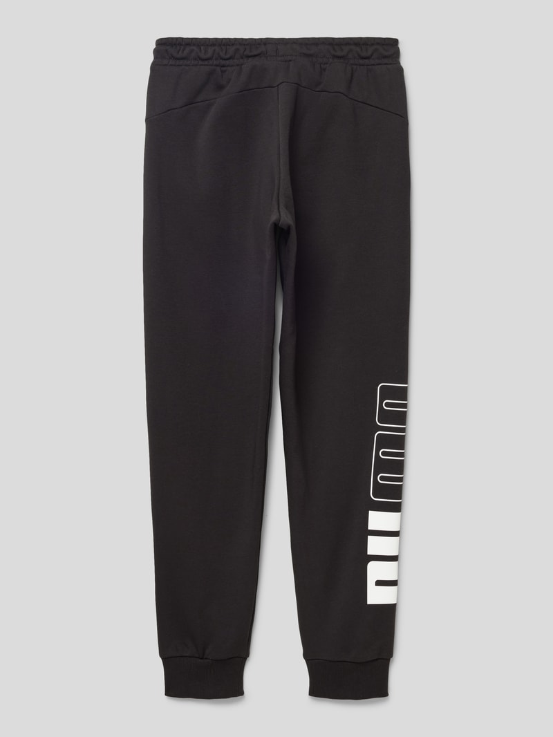 Sweatpants mit Label-Print in schwarz