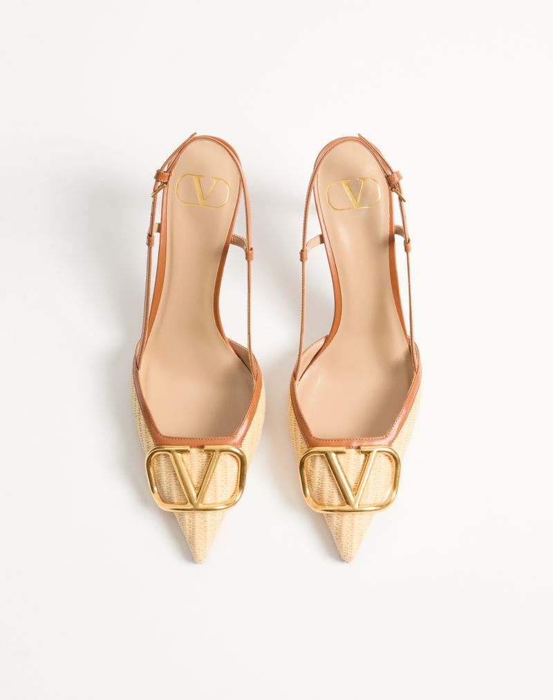 VLogo Signature Slingback Decote em Ráfia 80mm