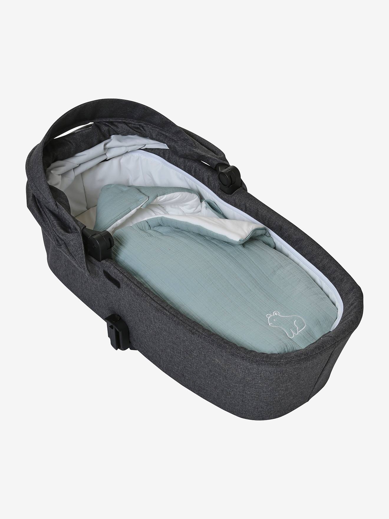 Vertbaudet Baby Sommer-Ausfahrsack Oeko-Tex - graublau waldfreunde