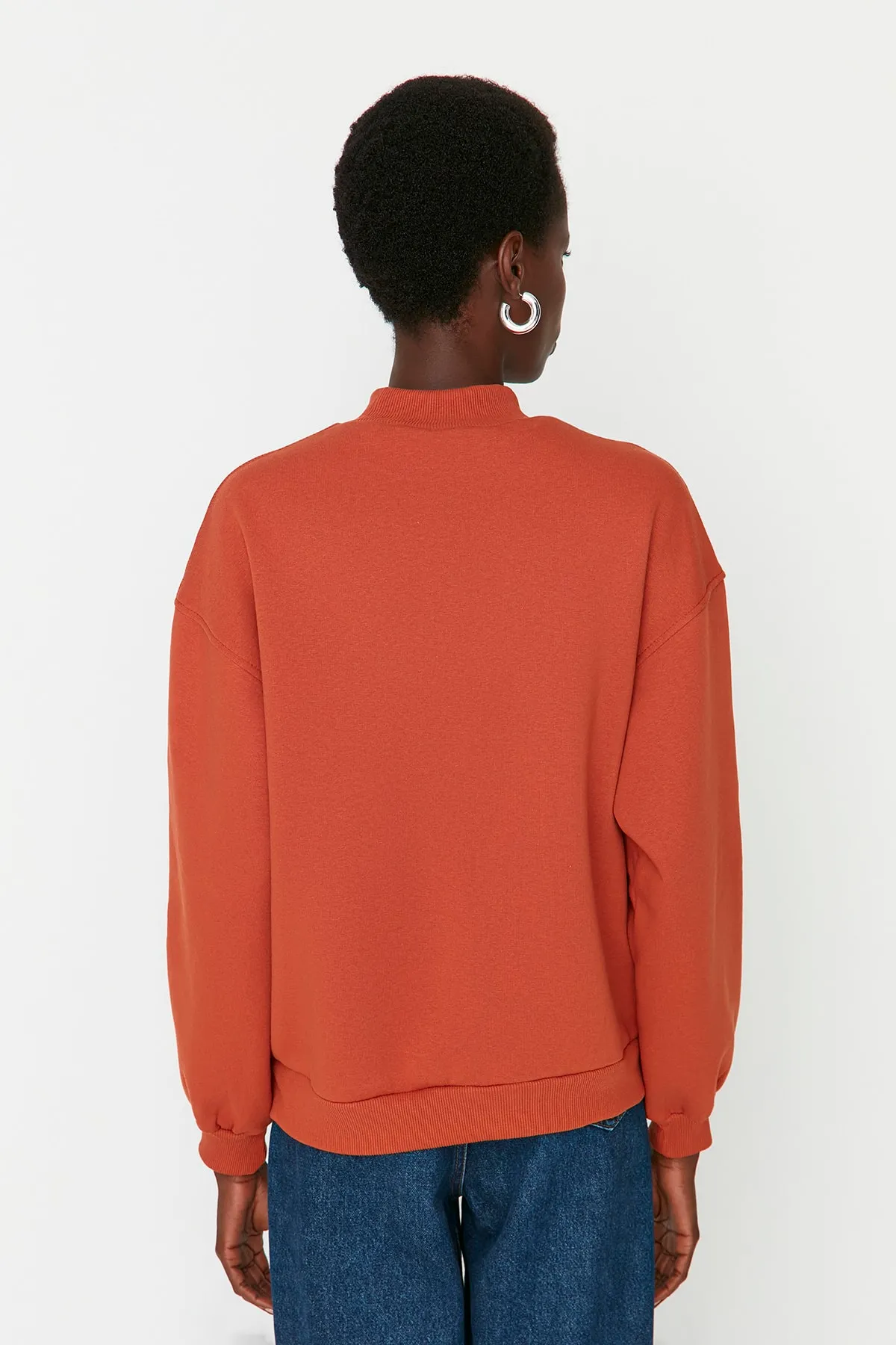 Trendyol Collection  Tile Dickes Innenfleece Stehkragen Entspannte/Bequeme Passform Strick-Sweatshirt TWOAW20SW0584